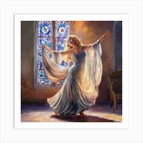 A Captivating Oil Painting Depicting A Woman Danci Opkffefus7k18mm3llrxwg Ibo9ul38siase 0ww9zc1a Art Print