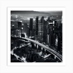 Black And White Cityscape 3 Art Print