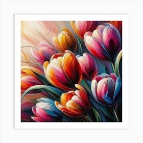 Colorful Tulips 5 Art Print