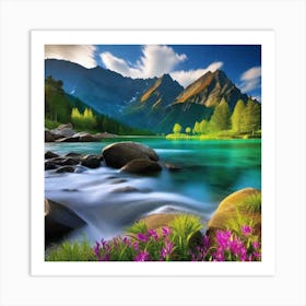 River In The Mountains 19 Art Print