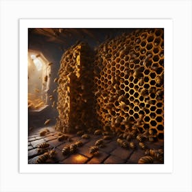 Bees Honey Hymenoptera Nature Wings Insect Entomology Pollination Insects Hive Honeycomb Art Print