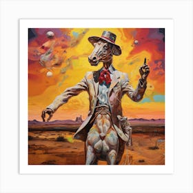 Cowboy On Horseback Art Print