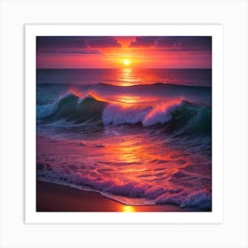 Sunset At The Beach 3 Art Print