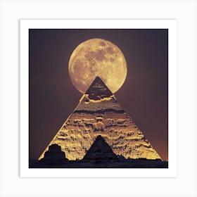 Full Moon Over Pyramids 1 Art Print