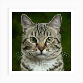 Portrait Of A Tabby Cat 1 Art Print