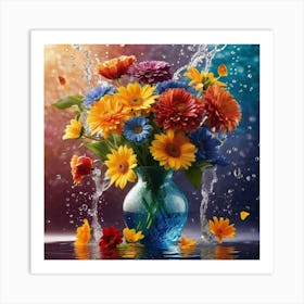 Flowers In The Water 1 Art Print