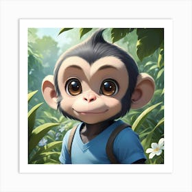 Monkey Adventurer Art Print