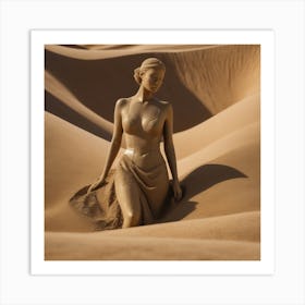 Sand Sculpture of a beautiful woman Art Print