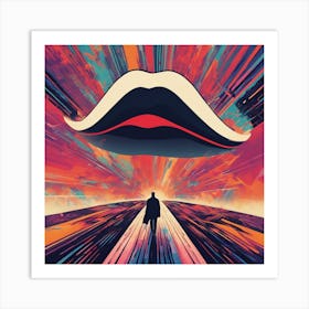 Lips Is Walking Down A Long Path, In The Style Of Bold And Colorful Graphic Design, David , Rainbow Art Print