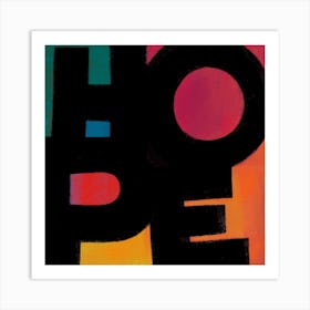 Hope Abstract Lettering Square Art Print