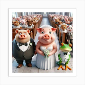 Pigs In Wedding Dress Art Print