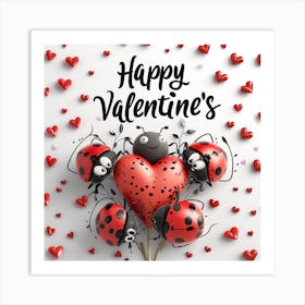 Ladybug Happy Valentine’s Day Art Print