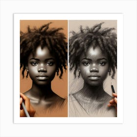 Portrait Of A Black Woman Art Print