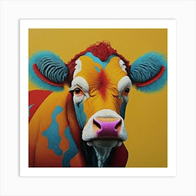 Colorful Cow Art Print