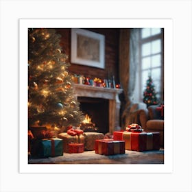Christmas Tree In The Living Room 79 Art Print