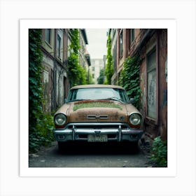 Old Car In The Alley Art Print