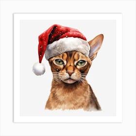 Santa Cat 8 Art Print