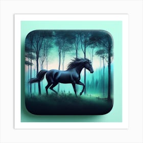 Horse In The Forest Art Print