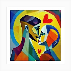 Kissing couple 1 Art Print