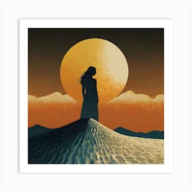 Woman In The Desert Art Print