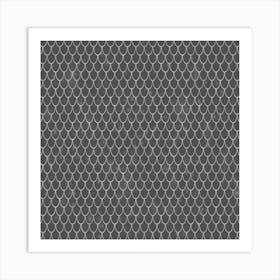 Grey Mermaid Pattern Background Art Print