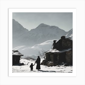 Village In The Snow Art Print