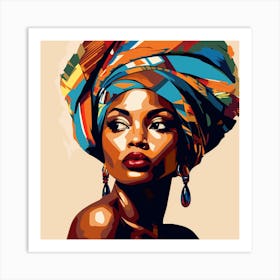 African Woman In A Turban Art Print