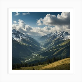 A Photo Of Depict Valleys Filled With Clouds 1 Art Print