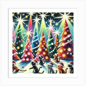 Super Kids Creativity:Christmas Cats Art Print