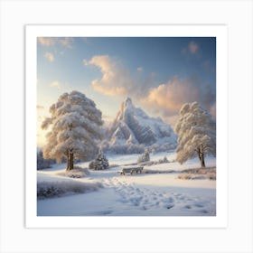 Snowy Landscape Art Print