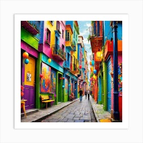 Colorful Street In Argentina Art Print