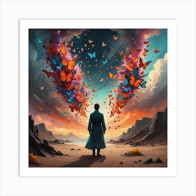 Surrealism Art Style Butterfly Storm Imagine A Storm Of Colorful Butterflies Swirling Around A Solit 2957115378 Art Print