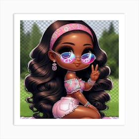 Black Girl With Glasses Art Print