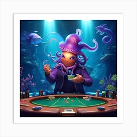 Octopus Poker 1 Art Print