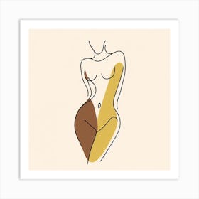 Woman'S Body Line Art Art Print