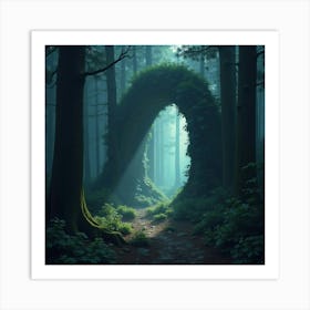 A Mysterious Portal Opening In The Middle Of A Dense Forest 1 Art Print