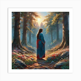 Jesus In The Woods 3 Art Print