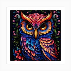 Colorful Owl 5 Art Print