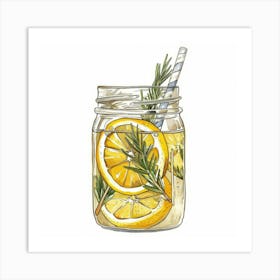 Iced Tea In A Mason Jar Art Print