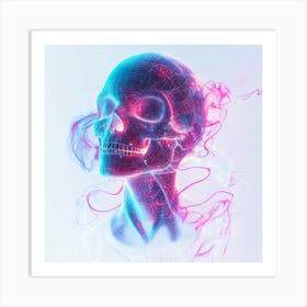 Skull With Smoke 1 Art Print