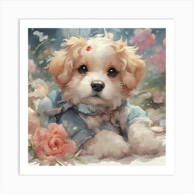 Poodle Puppy Art Print