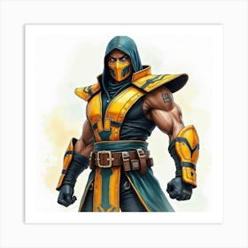 Mortal Kombat Ninja Fighter Concept Art (122) Art Print