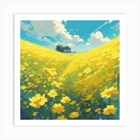 Yellow Flower Field 1 Art Print