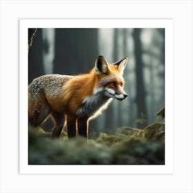 Red Fox In The Forest 35 Art Print