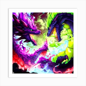 Two Dragons Fighting 4 Art Print