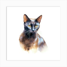 Bombay Chocolate Cat Portrait Art Print