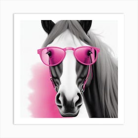 Horse With Pink Sunglasses Art Print