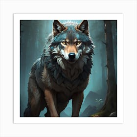 Wolf In The Woods 1 Art Print