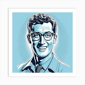 Buddy Holly 50s Singer Art Print