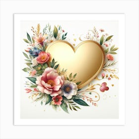 Golden heart 3 Art Print